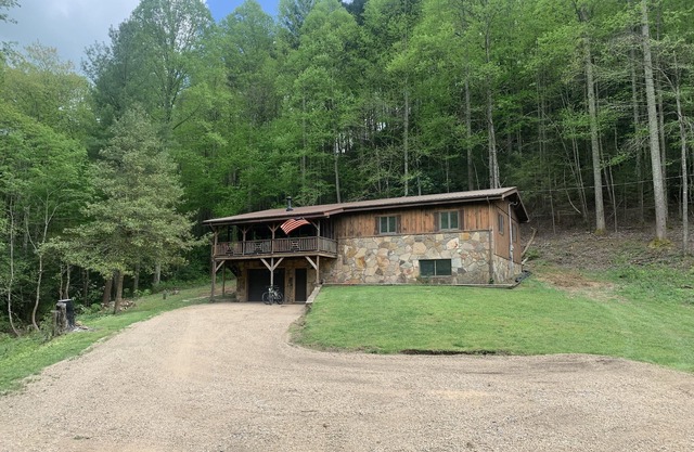 A REAL Rock and Timber Frame Cabin all alone bordering Cherokee National Forest