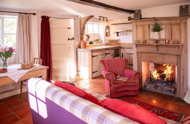 A romantic little Farm cottage with a roaring fire. Ideal for dog owners.
