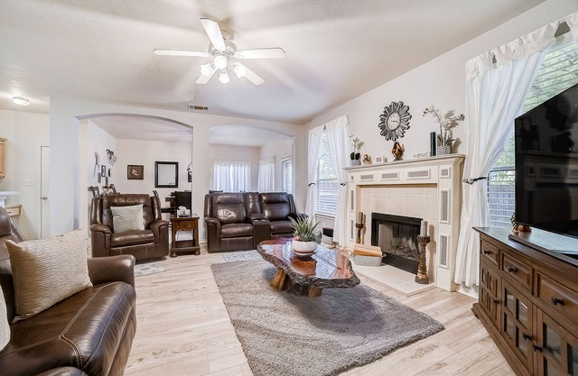 Affordable home with enclosed backyard, gas grill, wood fireplace, and streaming