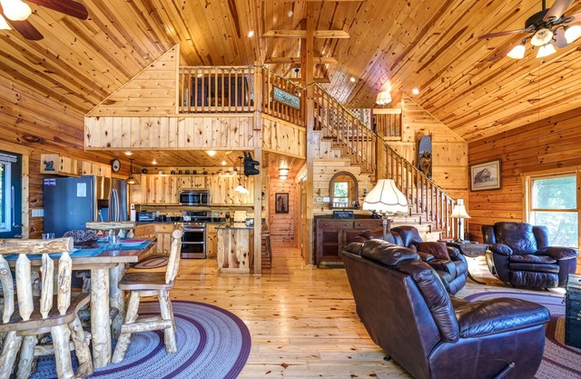 Airy mountain cabin with long range views