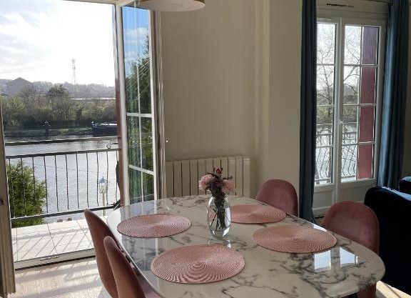 Ambiance Seine, appartement surplombant la Seine -51 M2, Anémone-
