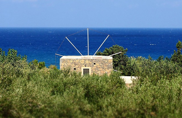 An authentic stone Cretan windmill