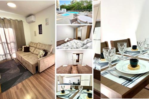 Apartamento Inteiro - 2 Quartos com AC - Wifi 1000mb - Piscina - 1 Vaga de Garagem - Elevador - Sacada Gourmet - Indicado para Grupos, Hospedes a Trabalho, Família e Pets