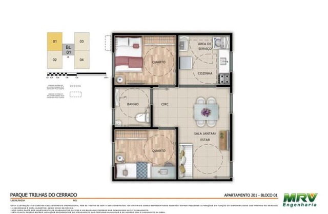 Apartamento mobiliado em condominio fechado