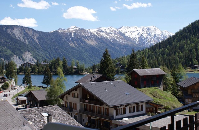 Apartment for 4 people, free pool access, view of Lake Champex-Lac