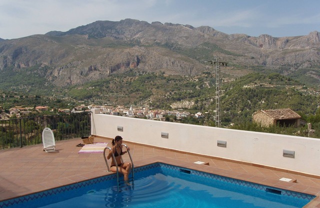Apartment with pool in charming village and with beautiful views to the mountain