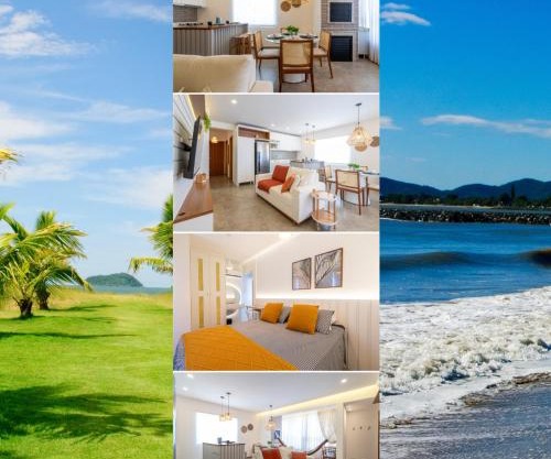 Apto a 350m Praia Cozinha completa Churrasqueira Ar Condicionado Wi-Fi e vaga privativa de garagem Reserve agora mesmo