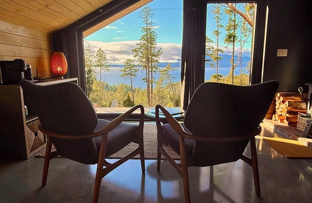 Arbutus Ridge, a cozy, architecturally unique cabin surrounded by arbutus trees