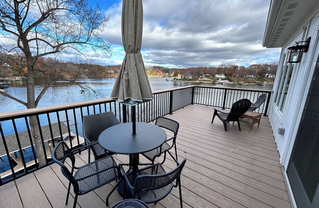 Autumn Escape-Lakeside Retreat Hot Tub-Dock-Fall Foliage at Smith Mountain Lake
