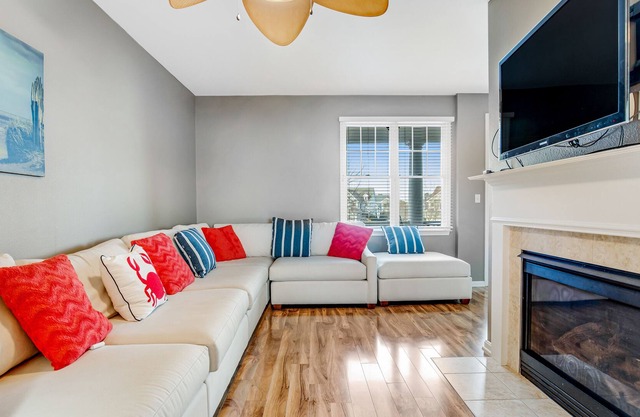 Bayside Resort townhouse with fireplace, pool, basketball, and tennis court