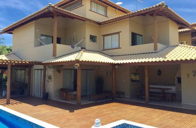 Beach House in Guarajuba 5 Suites Cond. Genipabu Summer Place Background with Lagoon