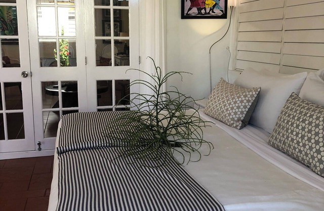 Beach villa staffed daily.