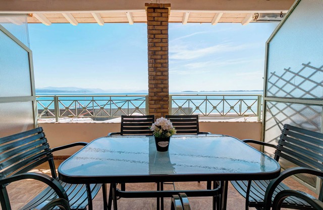 Beachfront Apartment in Ipsos, Corfu – Stunning Seaviews, Steps from the Sand