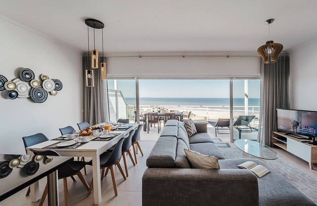 'Beachfront Atlantic Sunset A07' with Shared Pool, Sea View & Wi-Fi