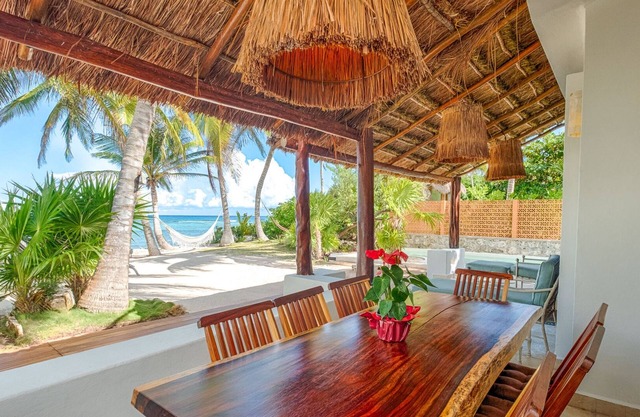 Beachfront villa perfect for a family in the gated community of South Akumal.