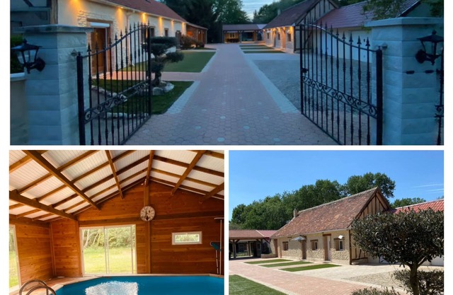 Beautiful property 2 houses 1h paris with covered swimming pool