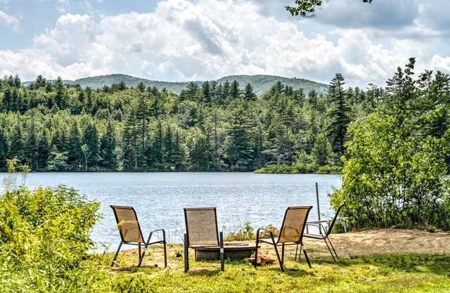 Beautiful, secluded house located on water overlooking ski mountain