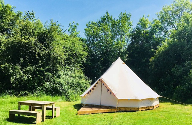 Bell Tent - fitted with wood-burning stove & double bed