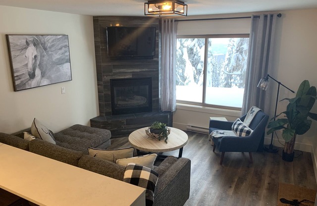 Brand New Lower Ridge Suite with private laundry, gas fireplace and free parking