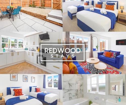 Brand New Spacious 4 Bedroom Houses For Contractors & Families with Free Parking, Garden, Fast WiFi and Netflix By Redwood Stays