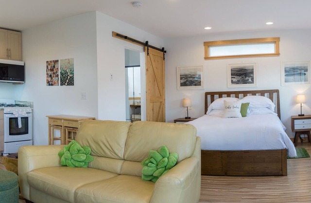 Bright & private studio guesthouse with full kitchen and fireplace