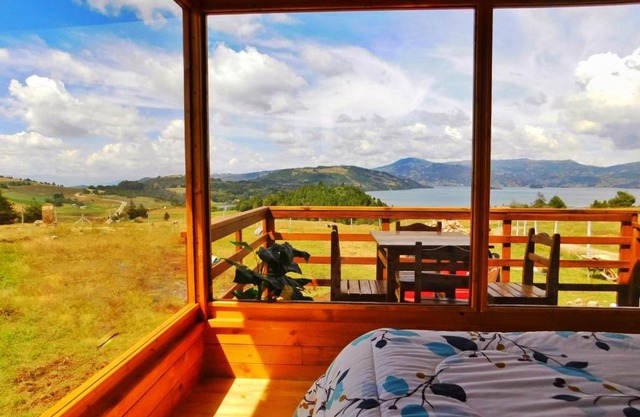 Cabaña con vista a la laguna de Tota
