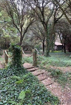 Cabaña de ensueño en el bosque y junto al mar