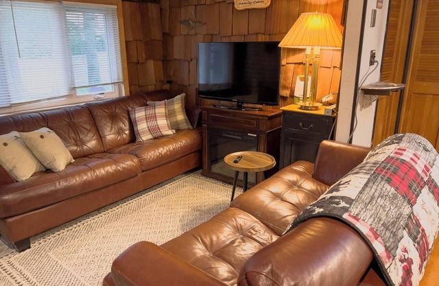 Cabin with fireplace/lake access/dog friendly