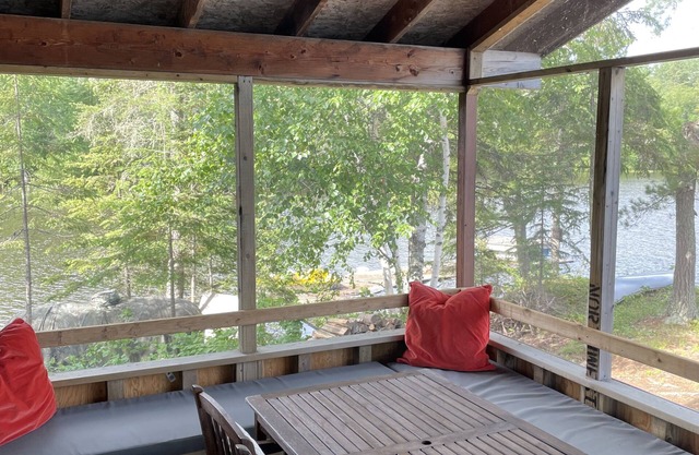 Cabin with large screened deck, on Lake of the Woods in Wiley Bay.