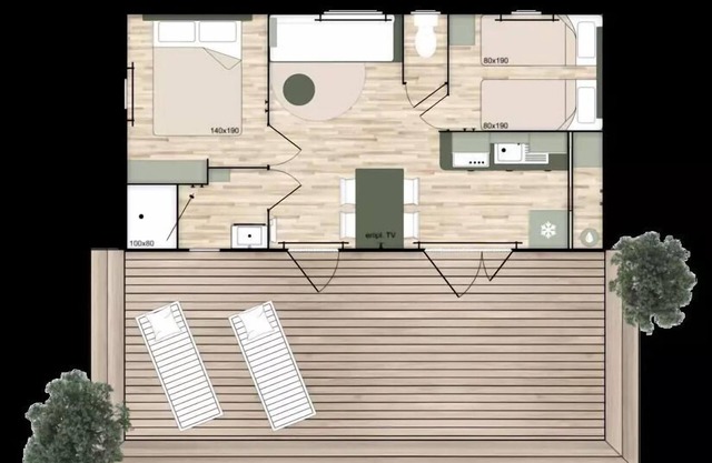 Campsite Ramstein-Plage * - Mobil home Comfort - 2 bedrooms 4 people