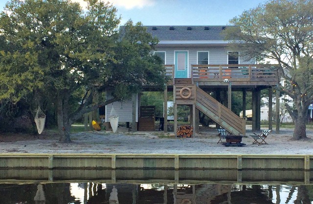Carova Beach Canal Front Cottage 4x4 required Beach Parking Pass provided