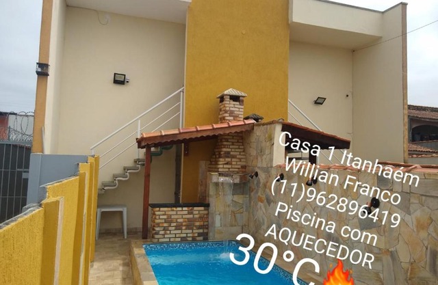 Casa inteira ITANHAÉM Piscina AQUECIDA, Churrasqueira e Wi-fi