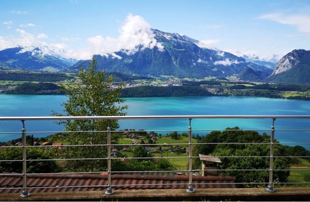 Chalet with panoramic views of the mountains of the Oberland and Lake Thun