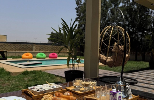 Charming farmhouse in serene Berrechid with AC and swimming pool