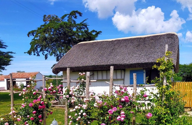 Charming thatched cottage rental in the heart of the Vendée Breton marshlands near the beaches