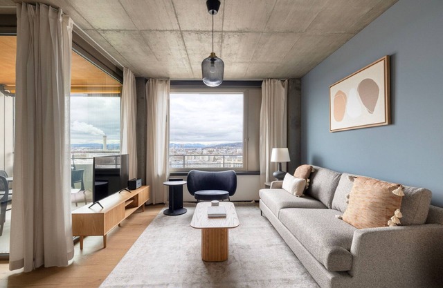 Chic Oerlikon 1BR w/Storage & W/D, nr Market & Tram, by Blueground
