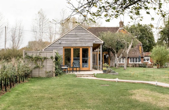 Contemporary style barn with stunning views