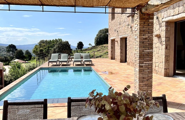 Corsican stone residence “Anna” with sea view and private swimming pool.