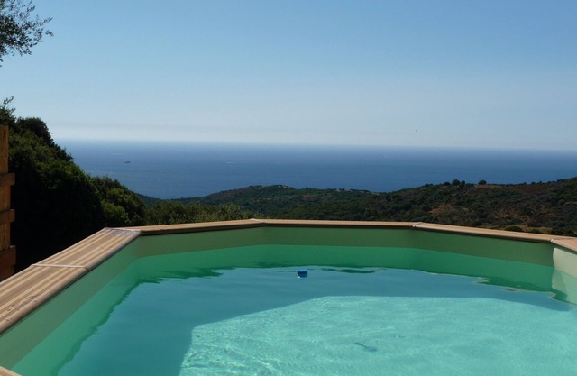 Cottages: sea view, Beach 5mn, above ground pool, Villanova, 10 km Ajaccio, Co