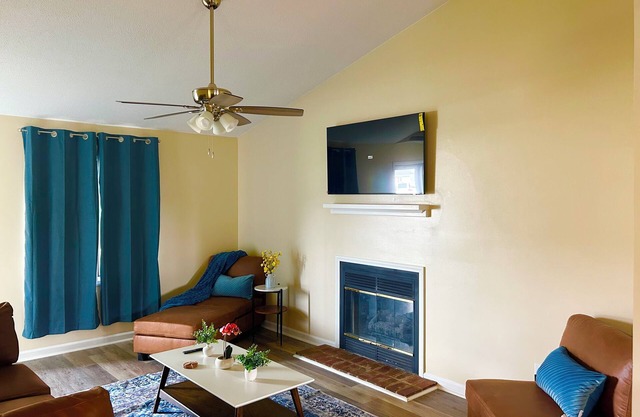 Cozy 2BR Retreat ,Gated Yard, Smart TVs & Coffee Bar!