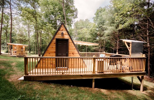Cozy Modern A-Frame with Private Access Trail to Black Creek in Robbins, Tennessee