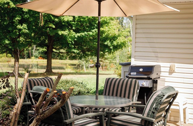 Cozy stay on 10acres. Walk to the lake any season: Swim, Fish, Wine, Ski, Relax.