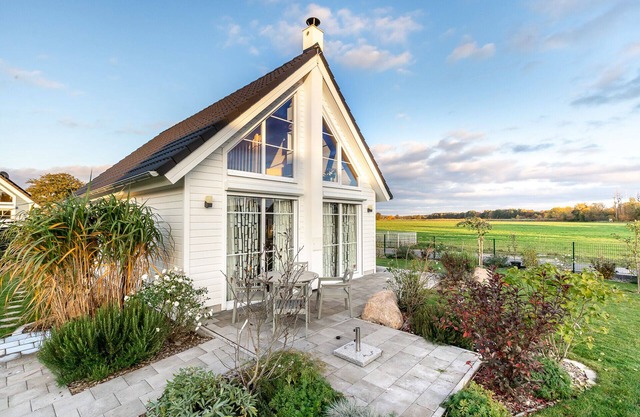 Cozy wooden house in Scandinavian style