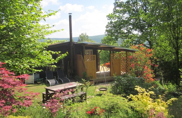 Cozy wooden log cabin in the Reinhardswald Nature Park - Weserbergland near Kassel