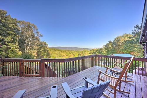 Deck and Mtn Views Blue Ridge Cabin Near Hiking