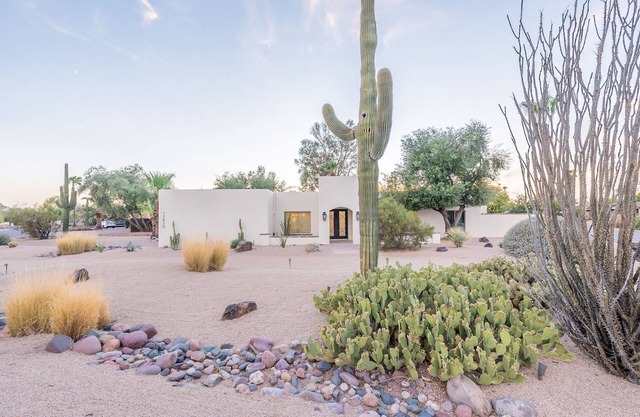 Desert Pueblo Retreat with Serene Backyard Oasis