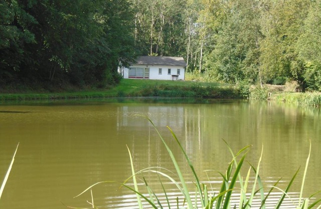 Deux étangs poissonneux au milieu des bois avec gîte moderne, la halte des deux lacs