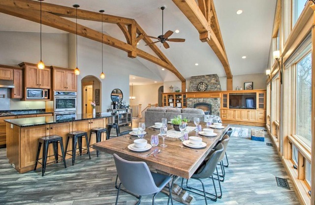 Dock, Hot Tub and Game Room Luxe Lake Latoka Home