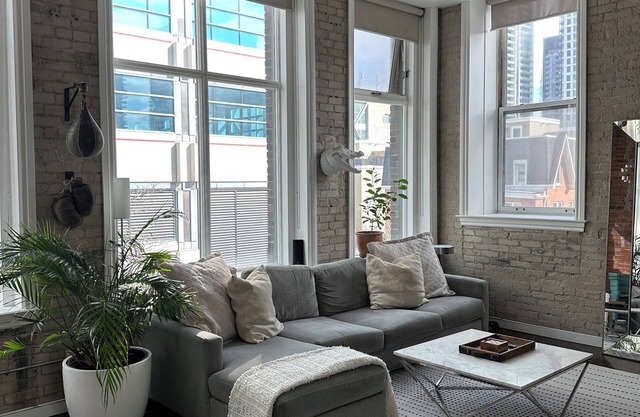 Downtown heritage brick loft with 16' ceilings