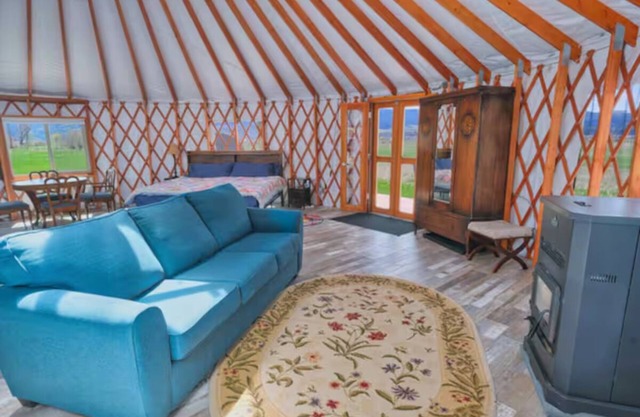 Enchanting yurt in secluded mountain view setting
